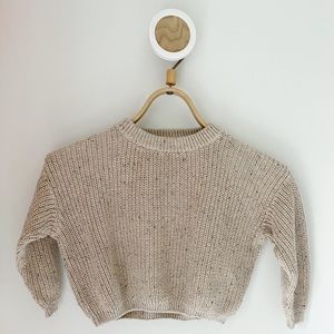 Organic speckled knit boxy sweater